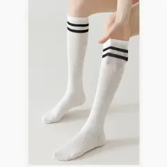 Anna-Kaci 2-Pair Knee-High Athletic Compression Socks with Breathable Mesh and Stripe Design
