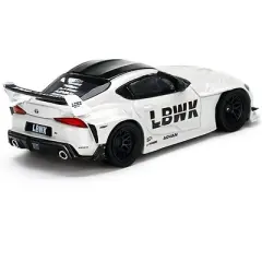 Toyota GR Supra LB WORKS Off White Metallic with Black Top Ltd Ed to 2400 pcs 1/64 Diecast Model Car by True Scale Miniatures
