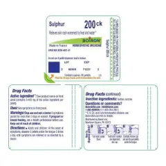 Sulphur 200CK by Boiron Homeopathic Single Medicine For First Aid  -  80 Pellet
