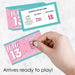 Big Dot of Happiness Girl 13th Birthday - Official Teenager Birthday Party Game Scratch Off Cards - 22 Count
