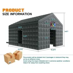 AMERLIFE Inflatable Nightclub Tent, Black Portable Gazebo with Dual Doors, Logo Panel