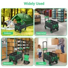 Two-In-One Hand Truck (with Basket) 66x46x97Cm - Folding Hand Truck, Steel Hand Truck, PP Hand Truck, Foldable Hand Cart