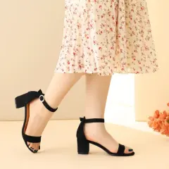 Perphy Ankle Strap Open Toe Block Heels Sandals for Women