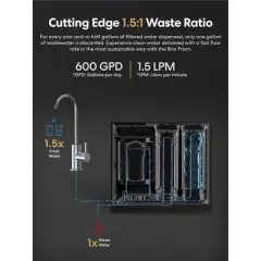 BRIO Tankless RO Reverse Osmosis Water Filtration System Black