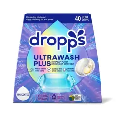 Dropps Dish UltraWash Plus Biobased Detergent Pods - Unscented - 40ct