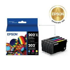Epson High Yield Black, Tri-Color Ink Cartridge: Ink Series T202, Standard Yield