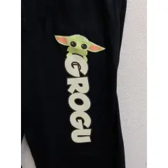 Mens Star Wars Mandalorian Grogu Screen Print Black Sleep Pajama Pants