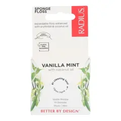 Radius Vanilla Mint With Coconut Oil Sponge Floss - Case of 6/55 yd