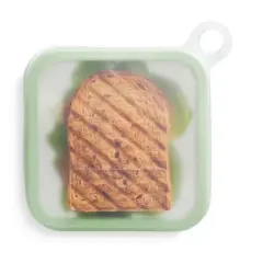 Lekue Reusable Sandwich & Baguette Case, Platinum Silicone, Air Tight, Sandwich