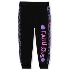 Disney Girl's 2-Pack Fabulous Minnie Mouse Graphic Pullover Sweatshirt and Jogger Pants Set, Leopard Print for kids