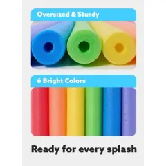 Joyfy Pool Noodles, Multicolor Pool Noodles Foam, 6 Pack 48 Inch Floating Foam Tube, Hollow Swim Noodles for Swimming Pool Floating&Craft Projects