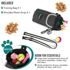 PetAmi Dog Treat Pouch, Large Pet Training Bag Pocket for Kibbles Toys, Trainer Essentials Supply Holder Waste Dispenser, 3 Ways to Wear
