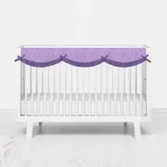 Bacati - Mix n Match Chevron/Dots Long Crib Rail Guard Cover Purple