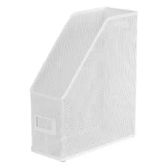 Mesh Magazine File White - Brightroom&trade;: Steel File Organizer & Holder, No Assembly Required, 12" H x 10" W x 4.12" D