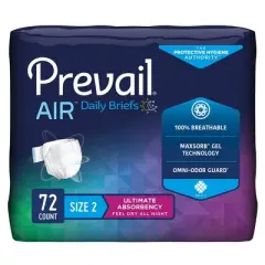 Prevail Air Adult Incontinence Brief Size 2 / Large Heavy Absorbency Breathable, PVBNG-013CA, 72 Ct