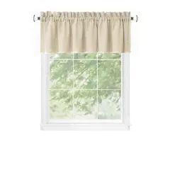 Kate Aurora Coastal Hamptons Living Textured Rod Pocket  Window Valance