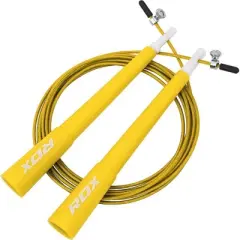 RDX Sports Iron C8 Yellow Skipping Rope - Durable, Adjustable for Cardio Training and High-Intensity Workouts