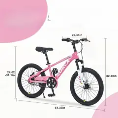 INFURNIC Bicycles, 20 Inch Mountain Bike for Kids, Mountain Bike with Single Speed, Pink, 54.33"*22.44"*32.46"