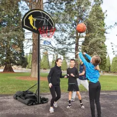 Safstar 4.25-10FT Portable Adjustable Basketball Goal Hoop System w/2 Nets Fillable Base