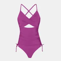 Women's Maternity Cutout Drawstring Swimsuit Tankini Set - Cupshe