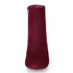Allegra K Women Round Toe Side Zipper Block Heel Ankle Boots