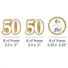 Big Dot of Happiness We Still Do - 50th Wedding Anniversary - Paper Straw Decor - Anniversary Party Striped Decorative Straws - Set of 24