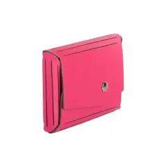 JAM Paper Italian Leather Business Card Holder Case w/Angular Flap Fuchsia Pink 233329912