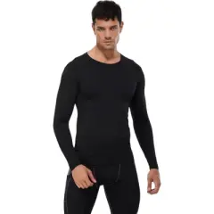 Anna-Kaci Active Men's Long Sleeve Compression Shirt with Crew Neck and Stretch Performance Fit