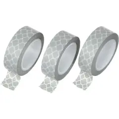 Wrapables Grey Marrakech Trellis Washi Masking Tape, Set of 3