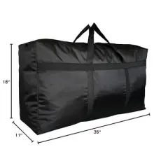 Extra Large Storage Duffle Bag with Zippers and Handles, Black Big Foldable Duffle Bag