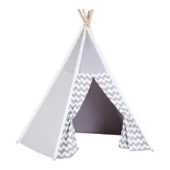 Kaplan Early Learning Easy View Foldable Gray and White Canvas Tent