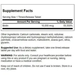 Swanson Biotin - Timed-Release 10,000 mcg 60 Tabs