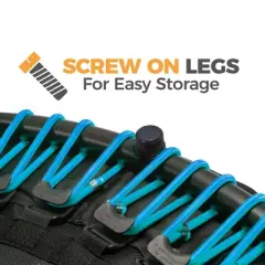 LEAPS & REBOUNDS 48" Round Mini Fitness Trampoline & Rebounder Indoor Home Gym Exercise Equipment Low Impact Workout for Adults, Blue