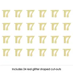 Big Dot of Happiness Gold Glitter 17 - No-Mess Real Gold Glitter Cut-Out Numbers - 17th Birthday Party Confetti - Set of 24