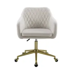 Imogen Quilted Office Chair Off White - Linon