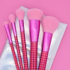 MODA Brush Keep It Classy Metallic Pink Face Flip Makeup Brush Set- 6pc