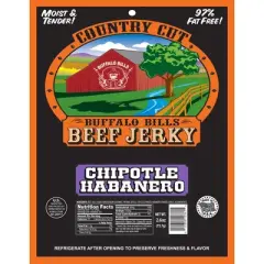 Buffalo Bills 2.6oz Chipotle Habanero Country Cut Beef Jerky - Six 2.6oz Packs