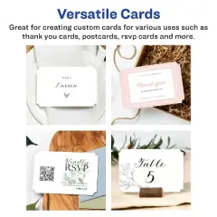 Avery Printable Scalloped Corner Cards with Sure Feed Technology, 4" x 6", Matte White Cardstock, Print-to-the-Edge, Laser/Inkjet Cards, 20 Total