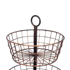 BirdRock Home Metal 3-Tier Wire Fruit Basket - Oil Rubbed Bronze
