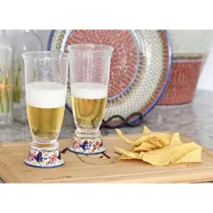Blue Rose Polish Pottery P002 Manufaktura Beer Glass