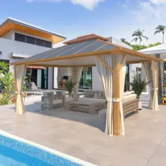 EROMMY 14 Ft. W x 12 Ft. D Aluminum Patio Gazebo