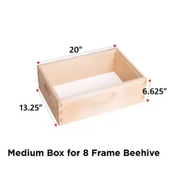Lehman's Beekeeping Beehive Box, 8 Frame Medium Assembled Super or Brood Honeybee Hive Box, Amish Made