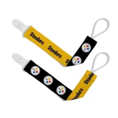BabyFanatic Officially Licensed Unisex Pacifier Clip 2-Pack - NFL Pittsburgh Steelers - Officially Licensed Baby Apparel