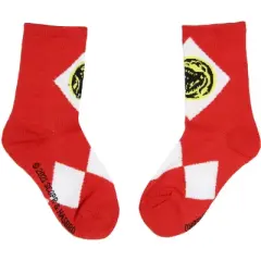 Mighty Morphin Power Rangers Boys' Socks 2 Pairs Kids Athletic Crew Socks Multicoloured