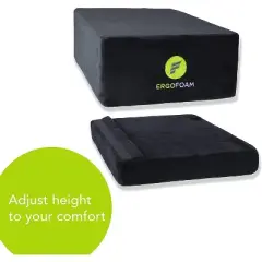 ErgoFoam XL Foot Rest for Stools and High Chairs - Adjustable Foot Rest for Added Height - Extra Large Premium Velvet Soft Foam Footrest