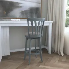 30" Savana Swivel Height Barstool Blue Wirebrush/Cream - Hillsdale Furniture