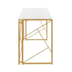 Folia Writing Desk Gold/White - LumiSource