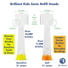 Brilliant Kids' Sonic Toothbrush Refill Heads - Soft - 2ct