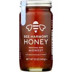 Bee Harmony Regional Raw Midwest Honey - 6 pack, 12 oz