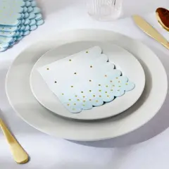 Sparkle and Bash 100 Pack Ombre Cocktail Napkins for Boy Baby Shower, Wedding, Birthday Party (5 x 5 in, Light Blue)